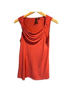 Willi Smith Small Draped neckline mauve Rose Sleeveless shirt Minimalist